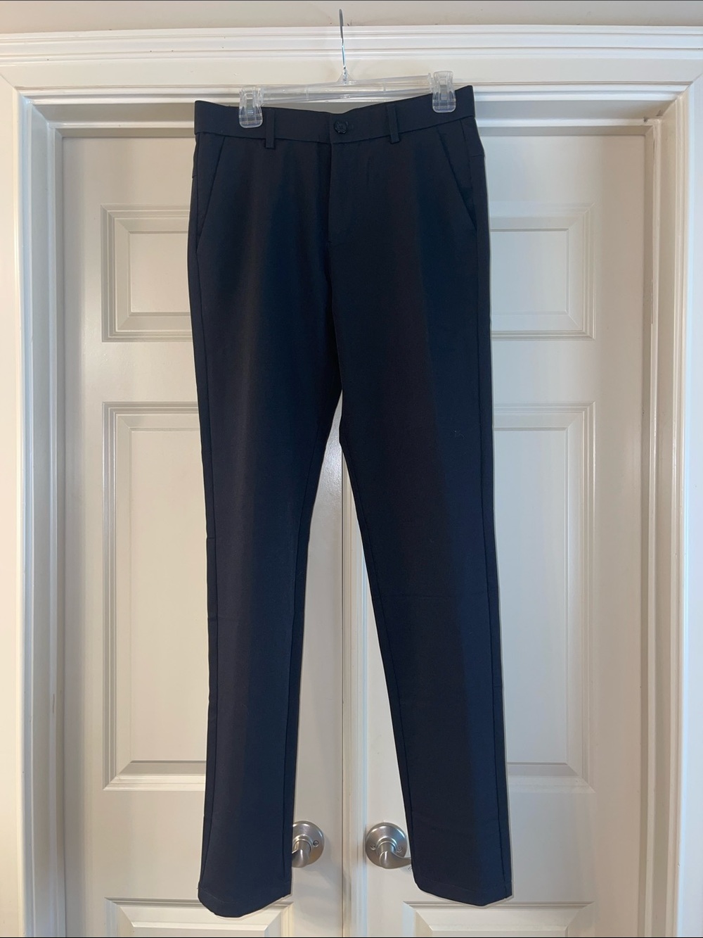 Plaid & Plain Men's Slim Dress Pants - Black